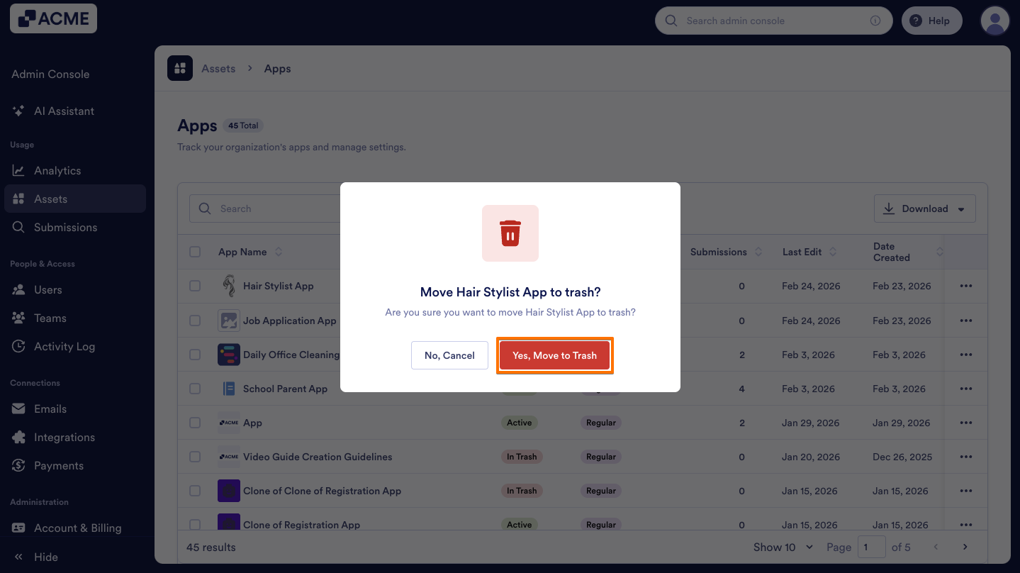 How to Trash or Restore Apps in Your Organization from the Admin Console Image-5