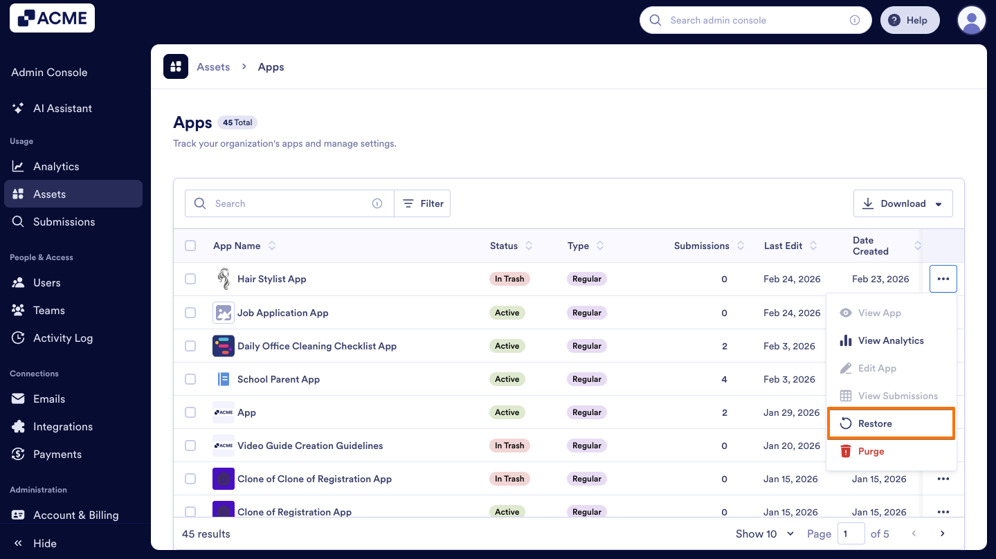 How to Trash or Restore Apps in Your Organization from the Admin Console Image-9