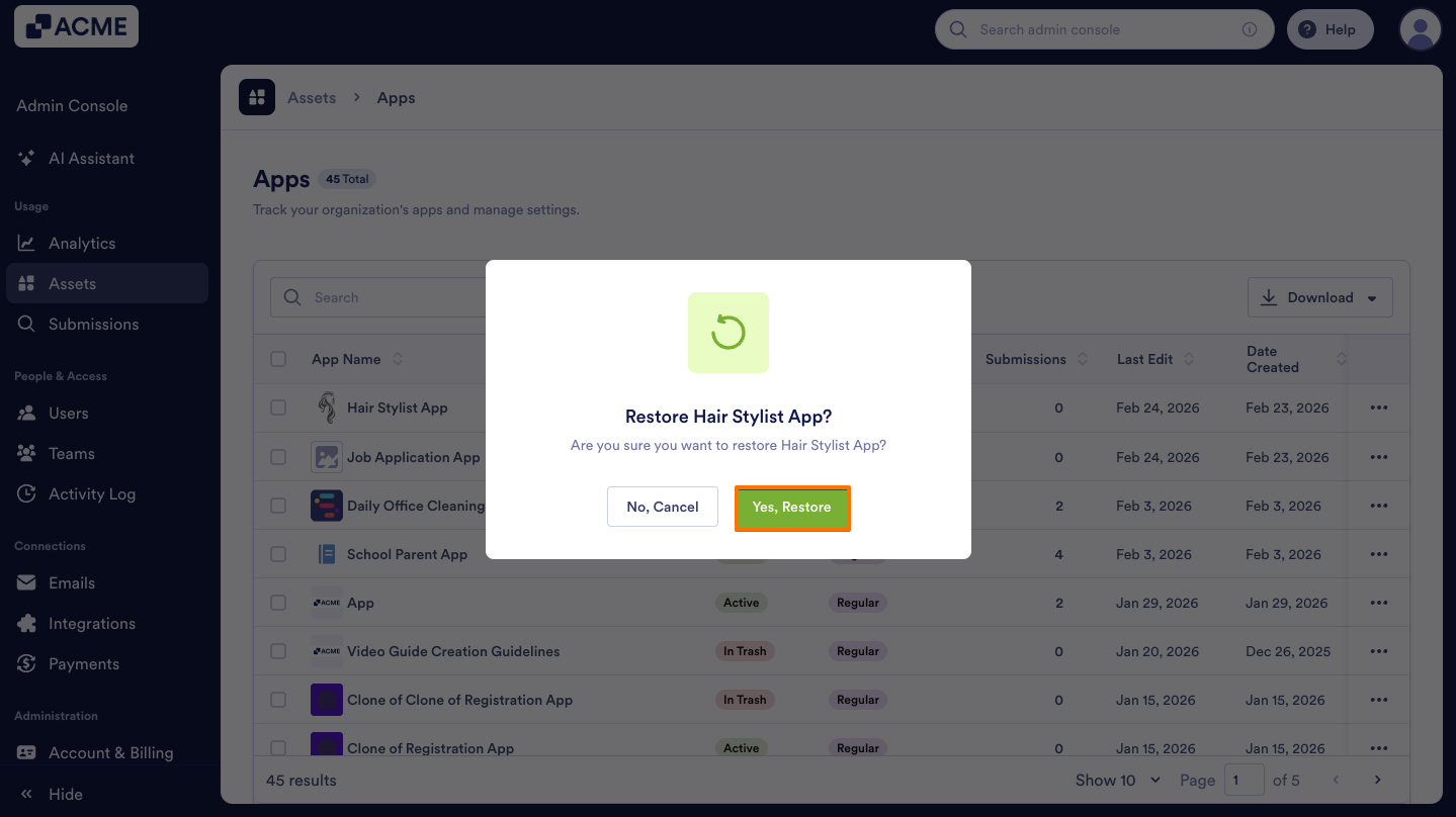 How to Trash or Restore Apps in Your Organization from the Admin Console Image-10