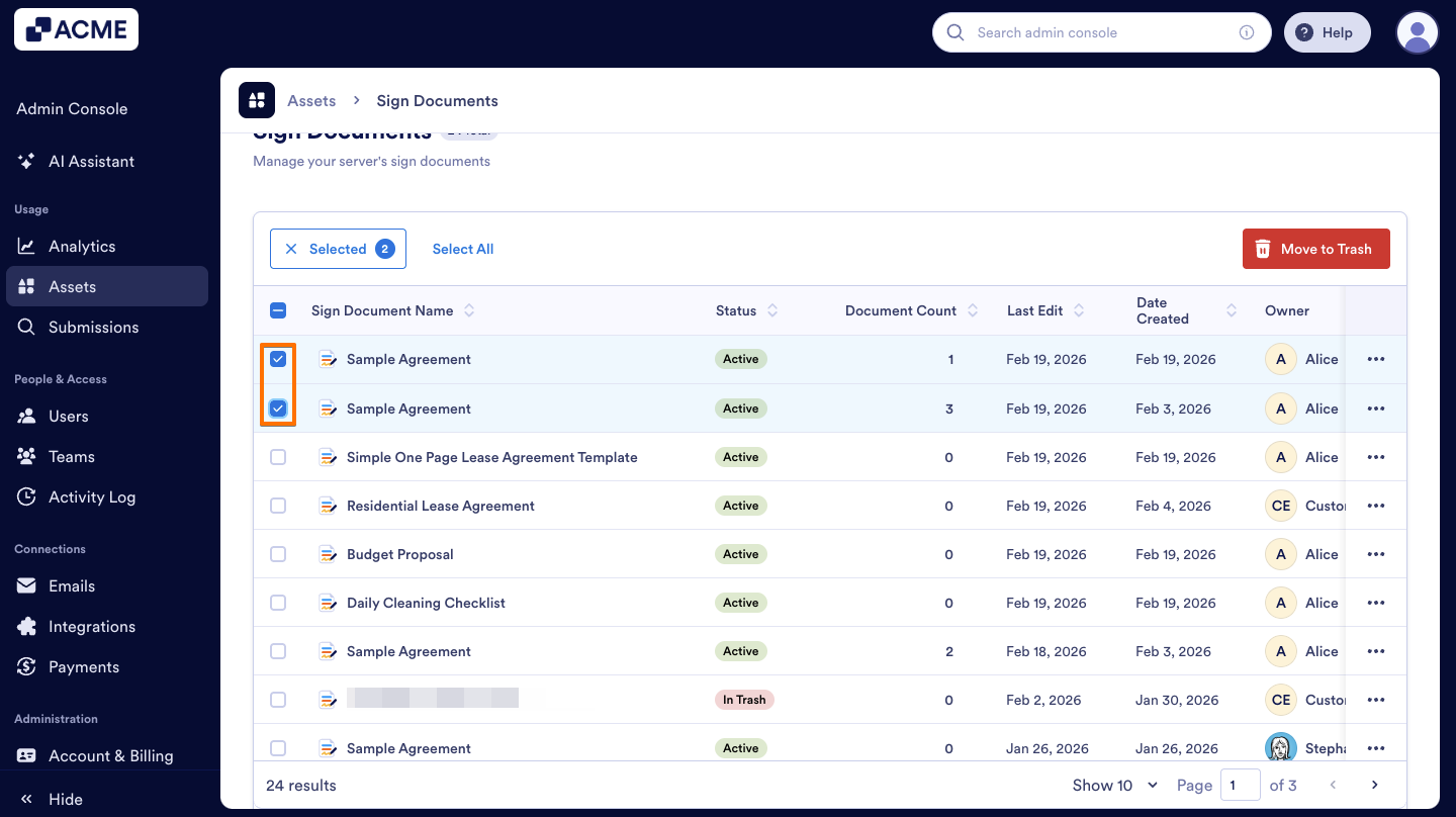 How to Trash or Restore Sign Documents in Your Organization from the Admin Console Image-9