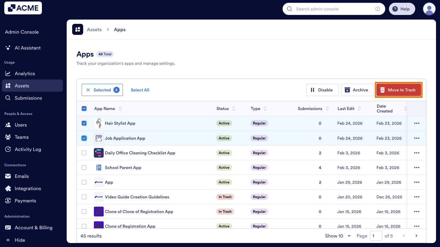 How to Trash or Restore Apps in Your Organization from the Admin Console Image-14