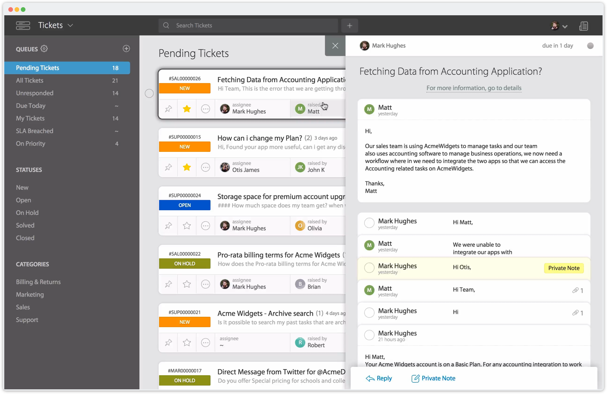 HappyFox Help Desk User Interface