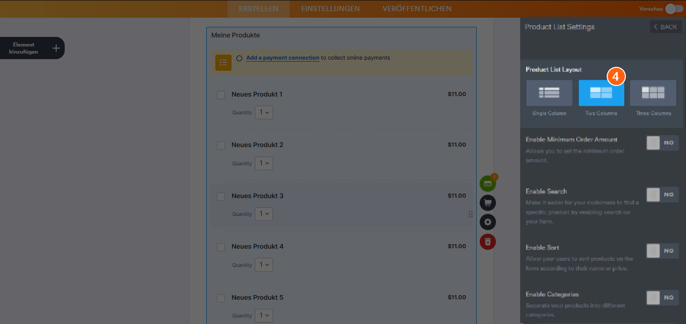 Wie man ein Zahlungsformular in Spalten einfügt Image-3