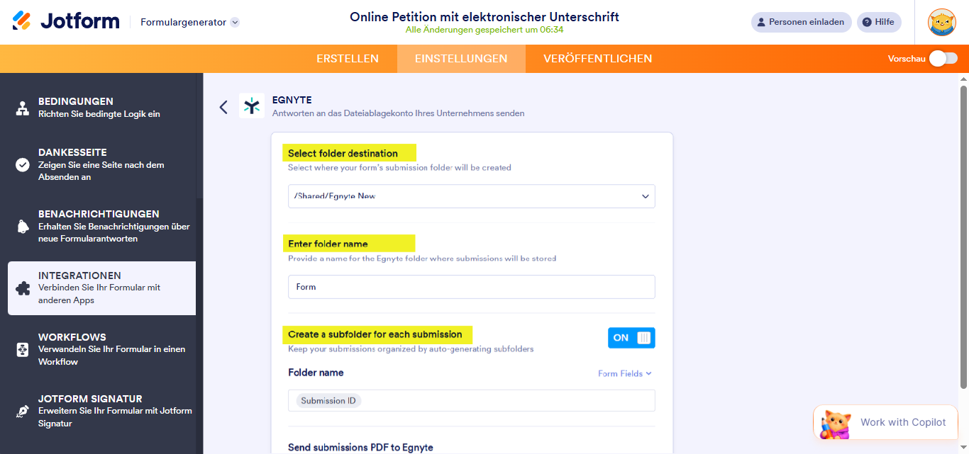 Wie man Jotform mit Egnyte Integriert Image-5
