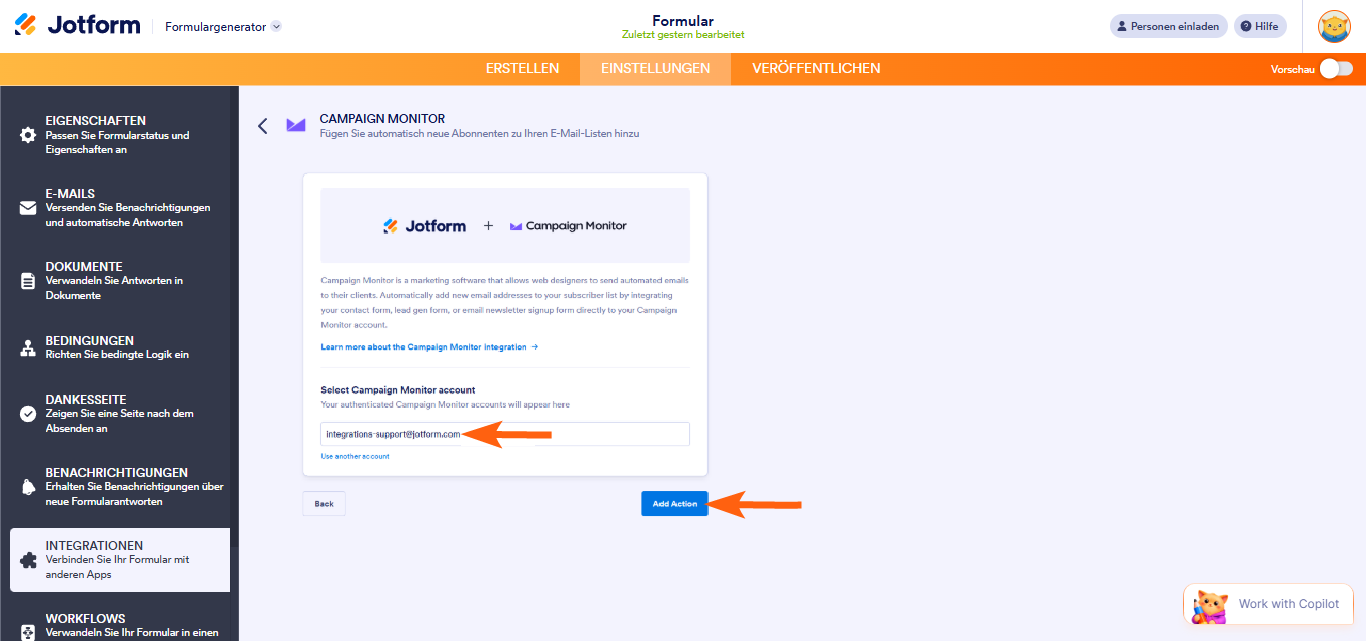 So integrieren Sie Jotform mit Campaign Monitor Image-4