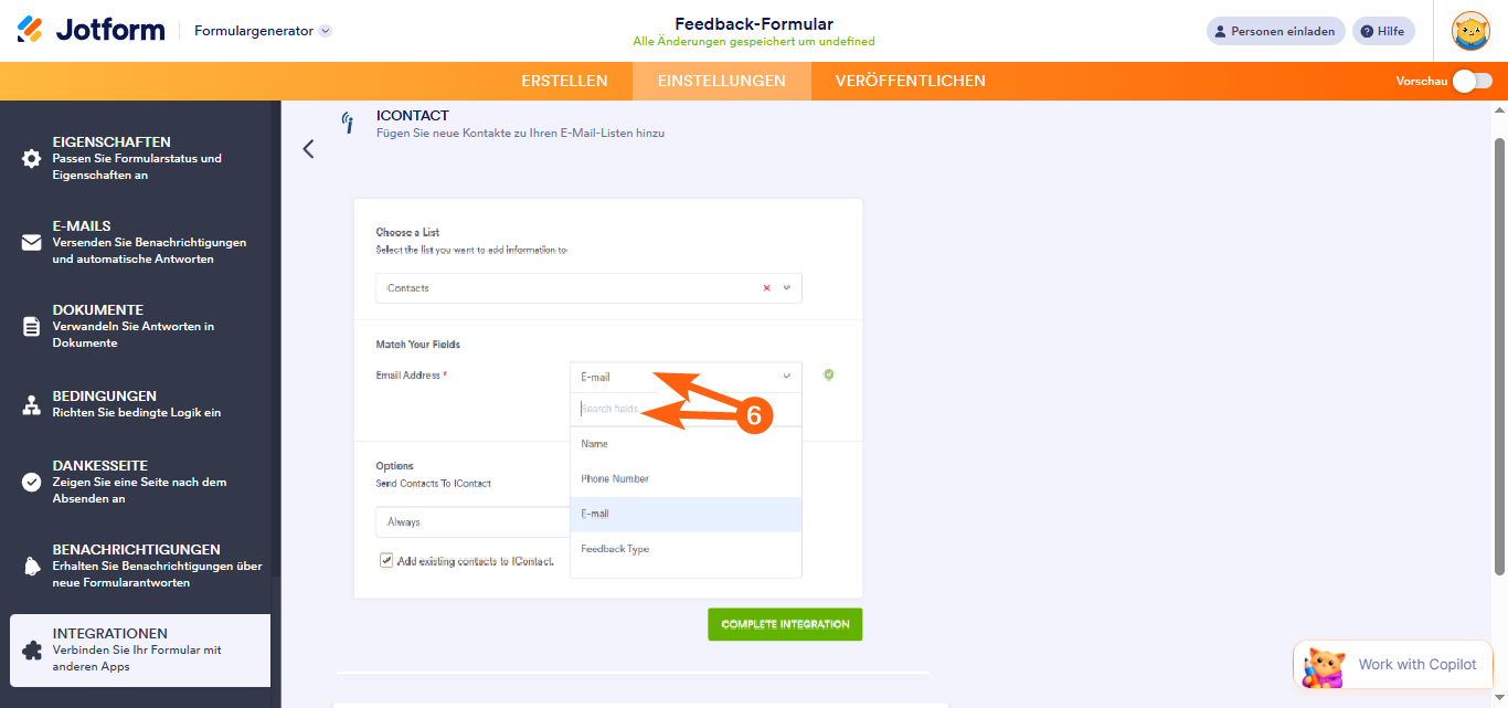 So integrieren Sie Ihr Formular mit iContact Image-4
