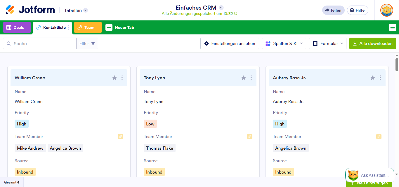 So fügen Sie eine Kartenansicht in Jotform Tabellen hinzu Image-1