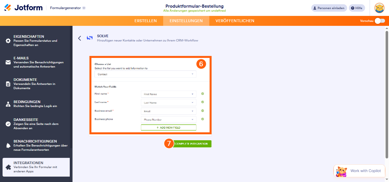 So integrieren Sie Ihr Formular in Solve Image-3