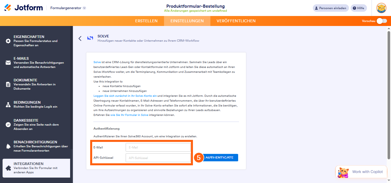 So integrieren Sie Ihr Formular in Solve Image-2