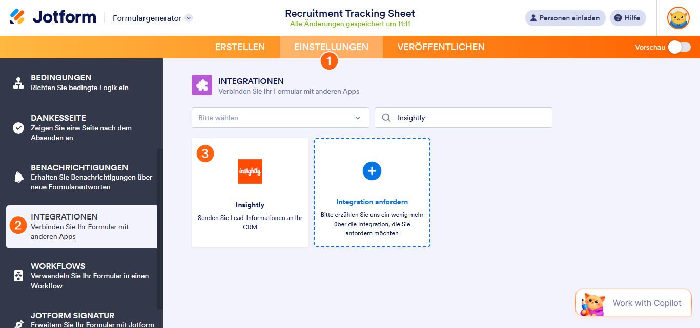 So integrieren Sie Ihr Formular in Insightly CRM Image-1