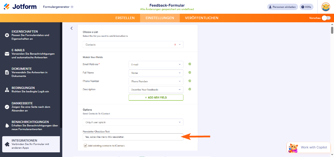So integrieren Sie Ihr Formular mit iContact Image-8