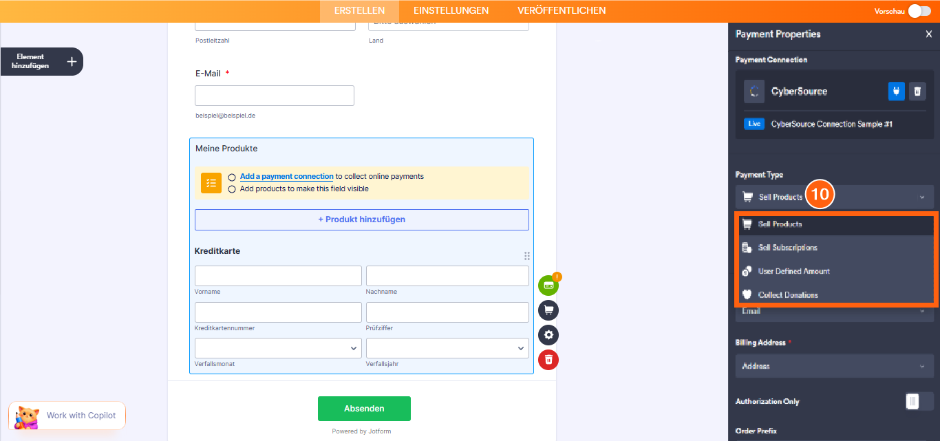 Wie man CyberSource mit Jotform integriert Image-16