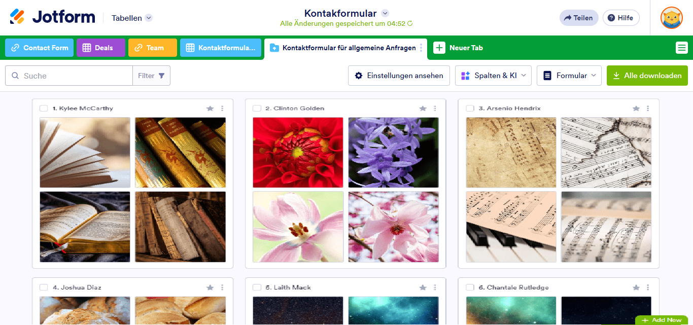 So fügen Sie eine Upload-Ansicht in Jotform Tabellen hinzu Image-1