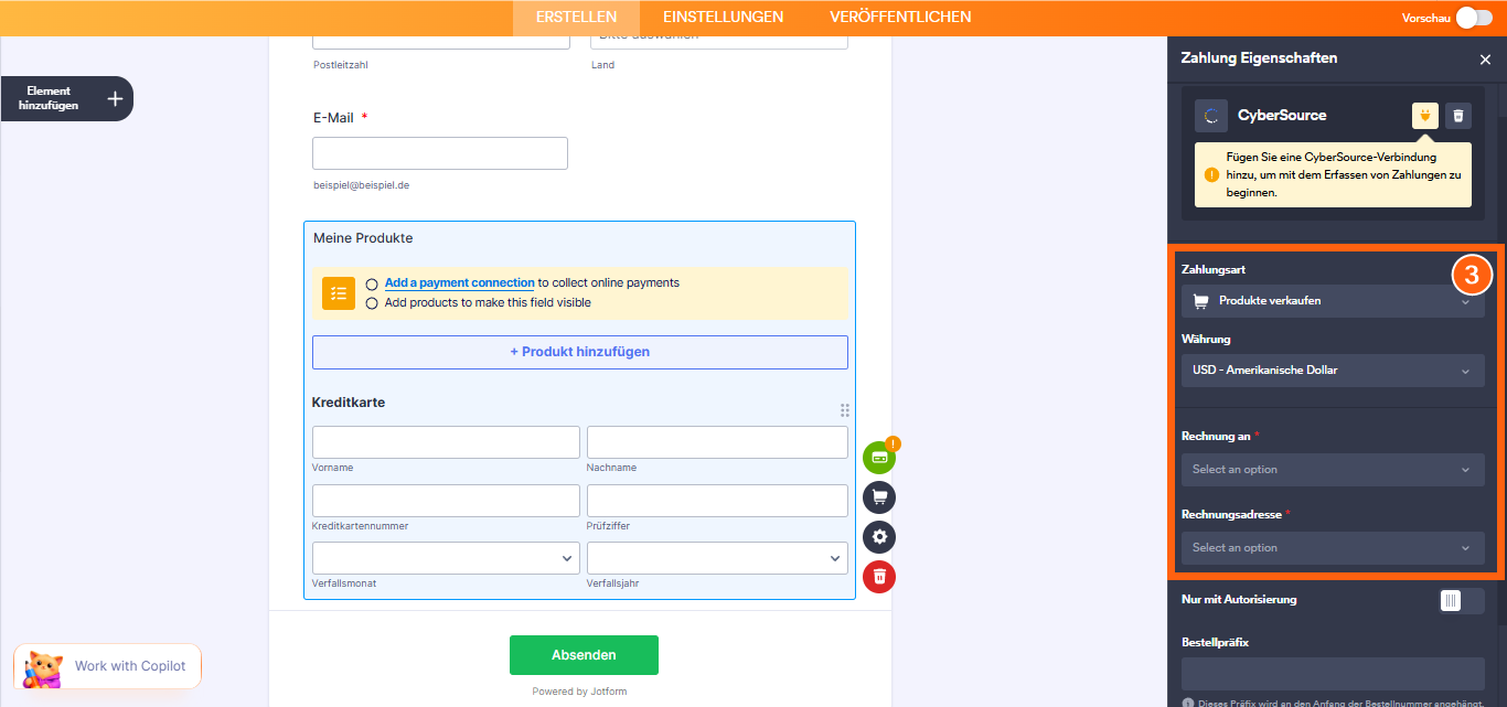 Wie man CyberSource mit Jotform integriert Image-3