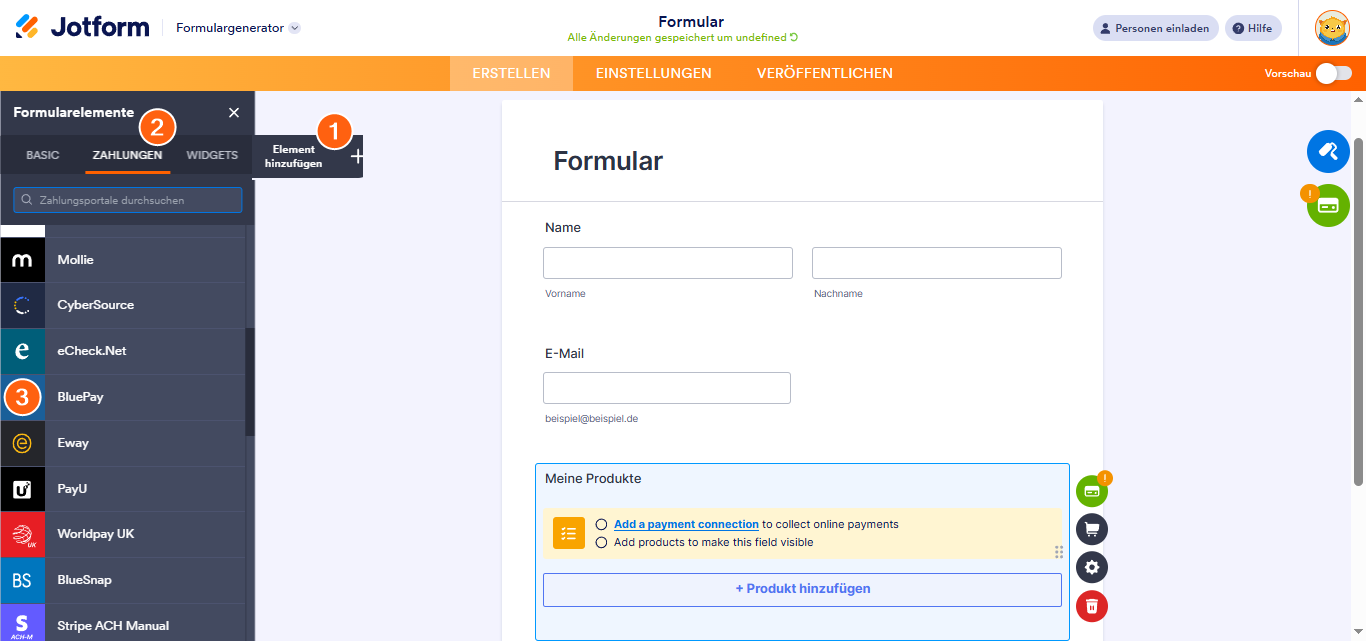 So integrieren Sie Bluepay in Ihr Formular Image-1