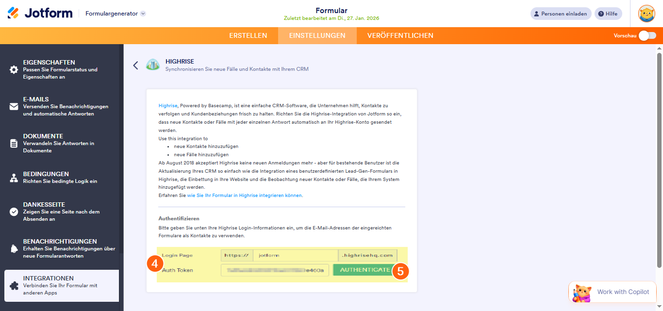 So richten Sie die Highrise-Integration ein Image-2