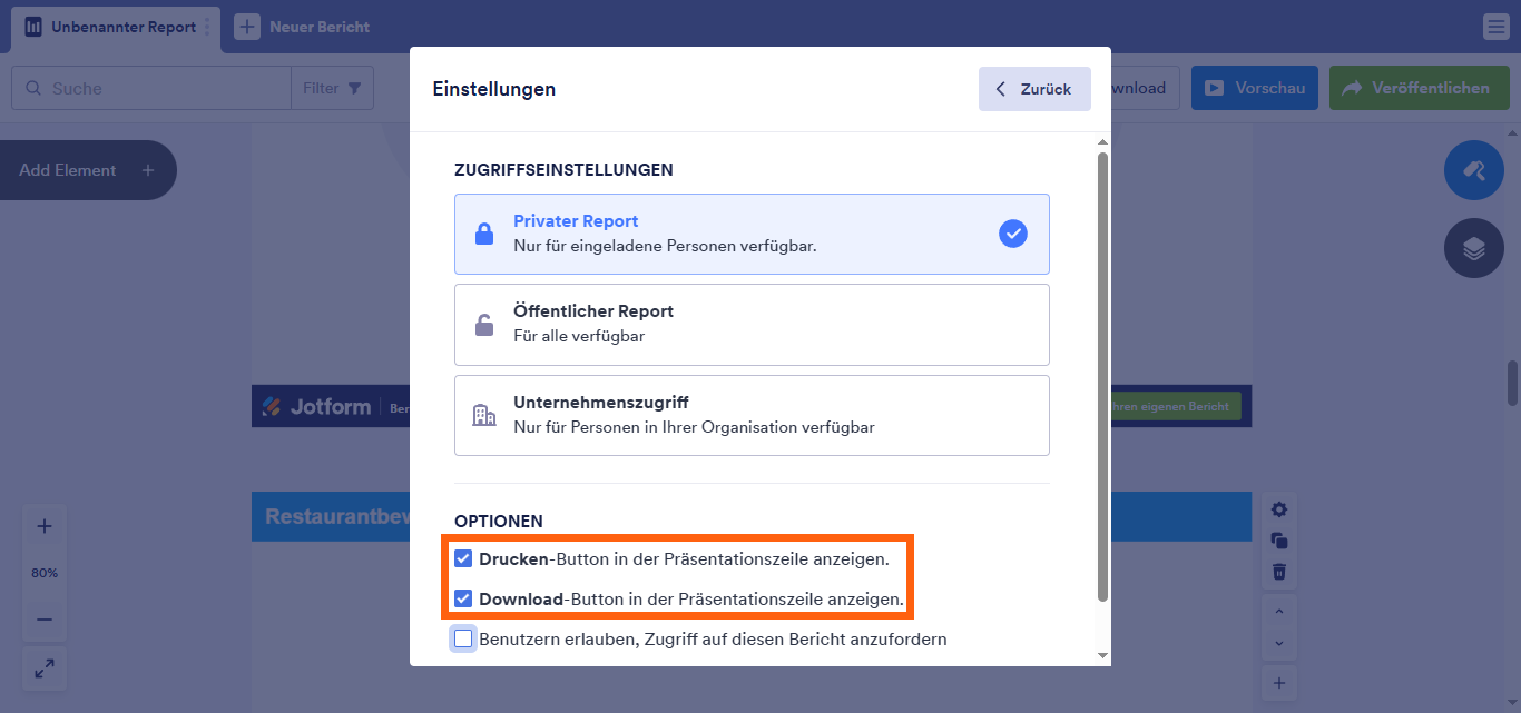 So laden Sie Ihren visuellen Bericht herunter oder drucken ihn aus Image-6