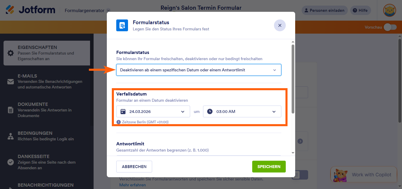 So entfernen oder setzen Sie das Ablaufdatum Ihres Formulars zurück Image-3
