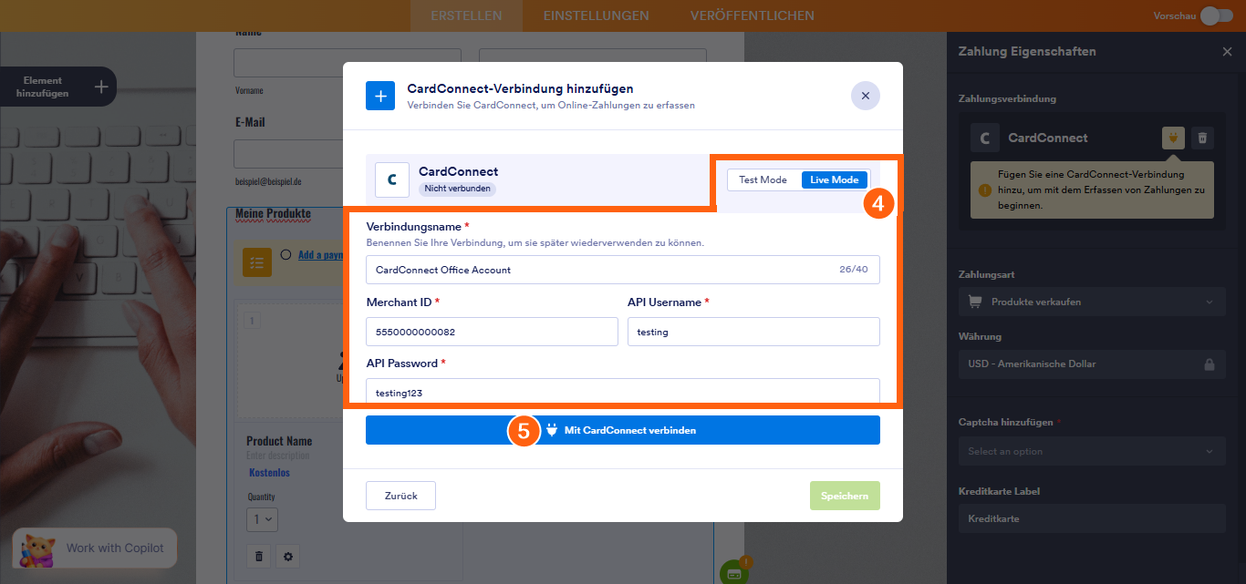So integrieren Sie Ihr Formular mit CardConnect Image-11