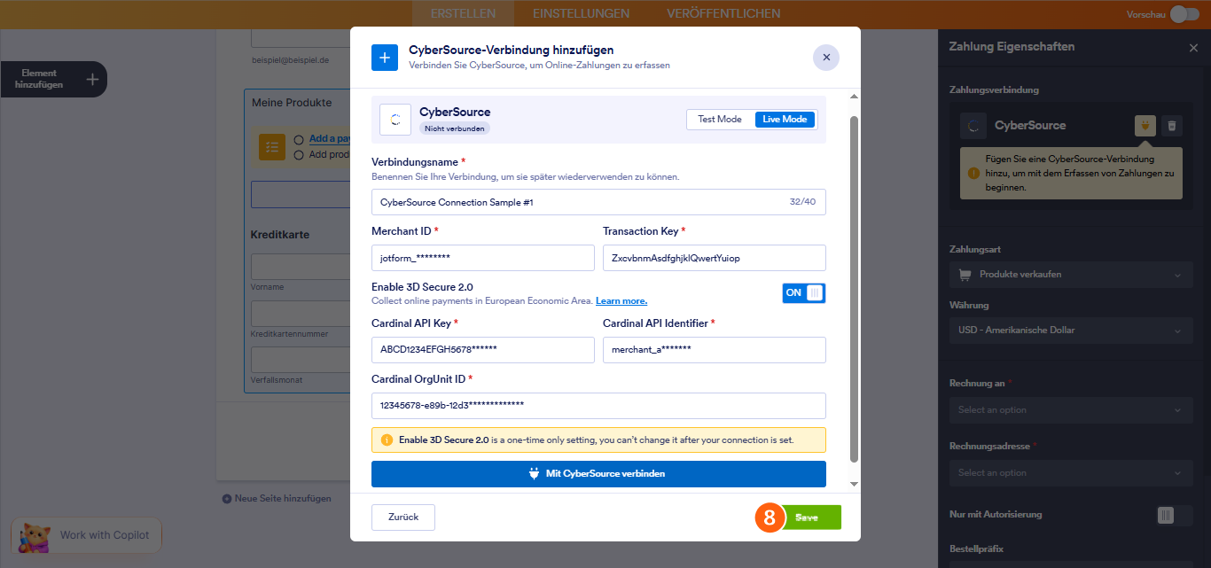 Wie man CyberSource mit Jotform integriert Image-14