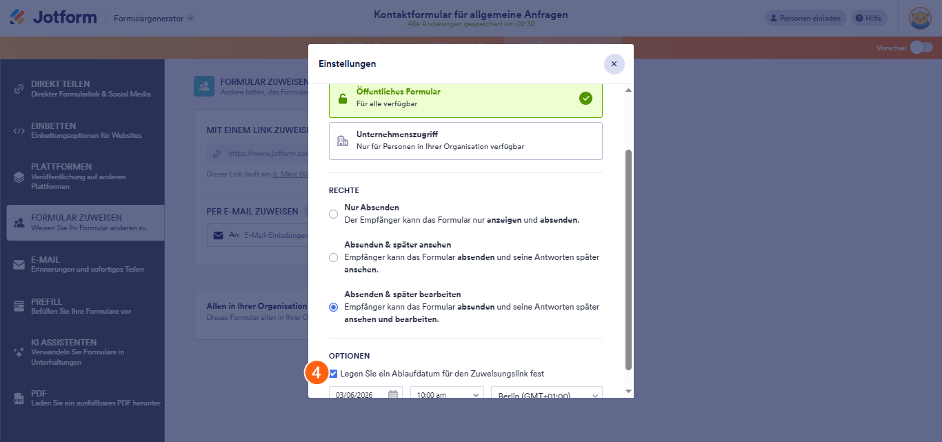 Ablaufdatum für Zuweisungslinks festlegen Image-2