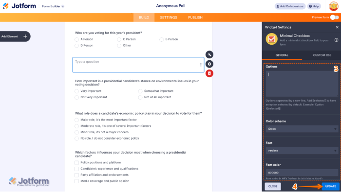 How to Add and Set Up the Minimal Checkbox Widget on Your Form
