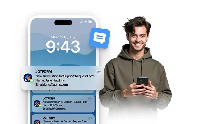 Jotform SMS notifications banner