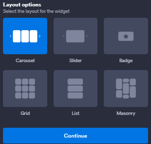 Jotform Google Reviews widget Layout options