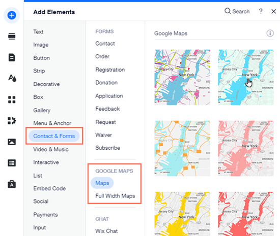Wix Editor Google Maps integration
