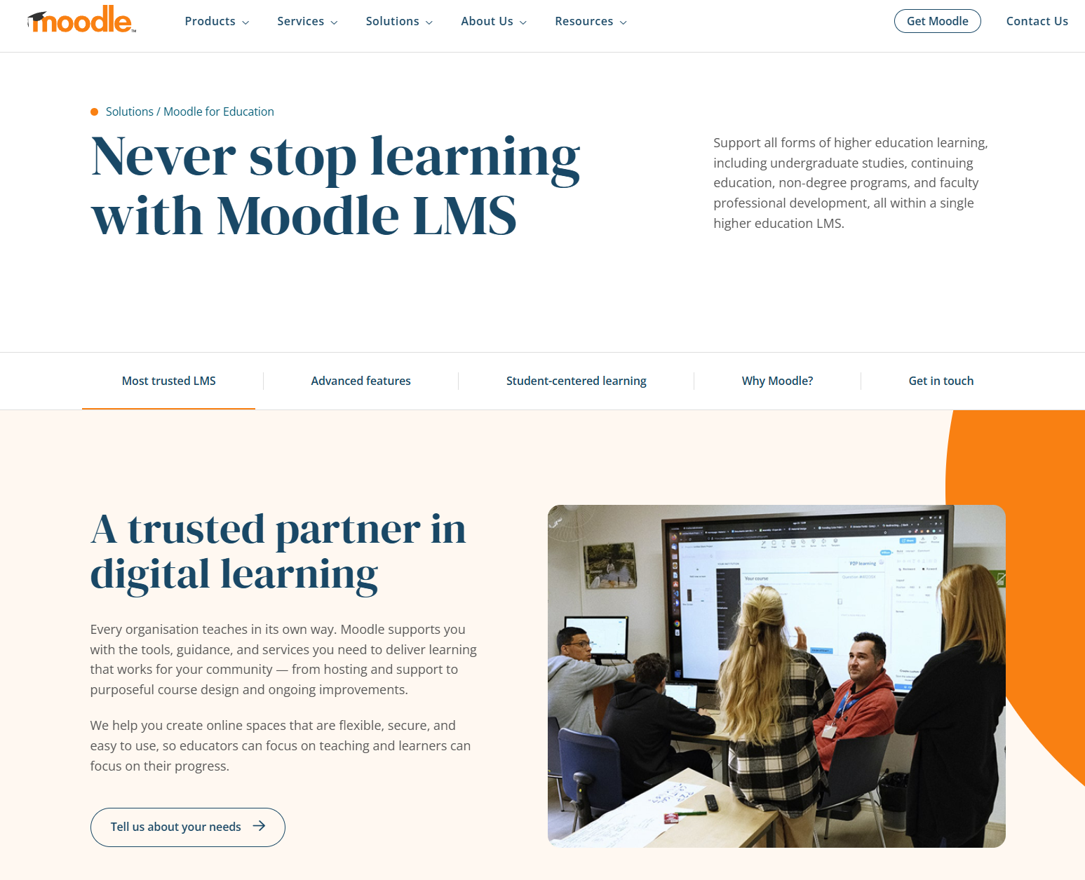 Screenshot from Moodle, one of the best software for teachers