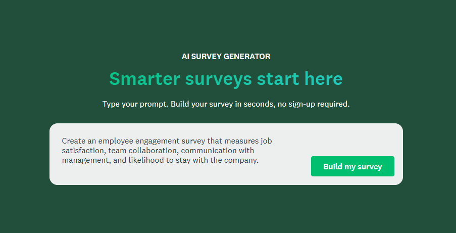 SurveyMonkey AI Survey Generator tool