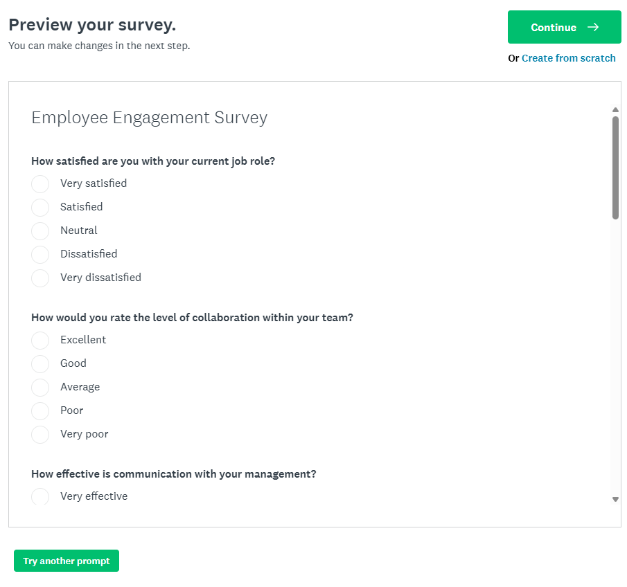 SurveyMonkey Form Preview Page