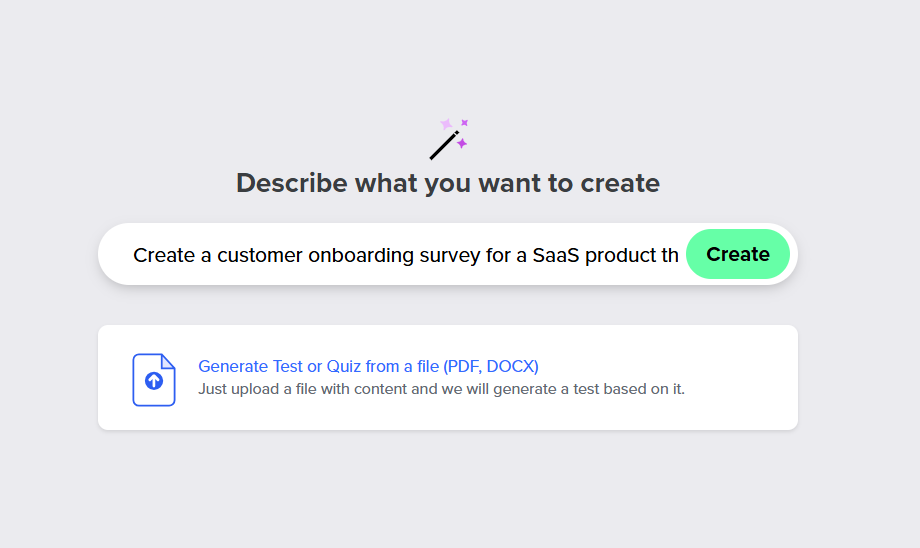 Responsly AI Survey Generator Tool Page
