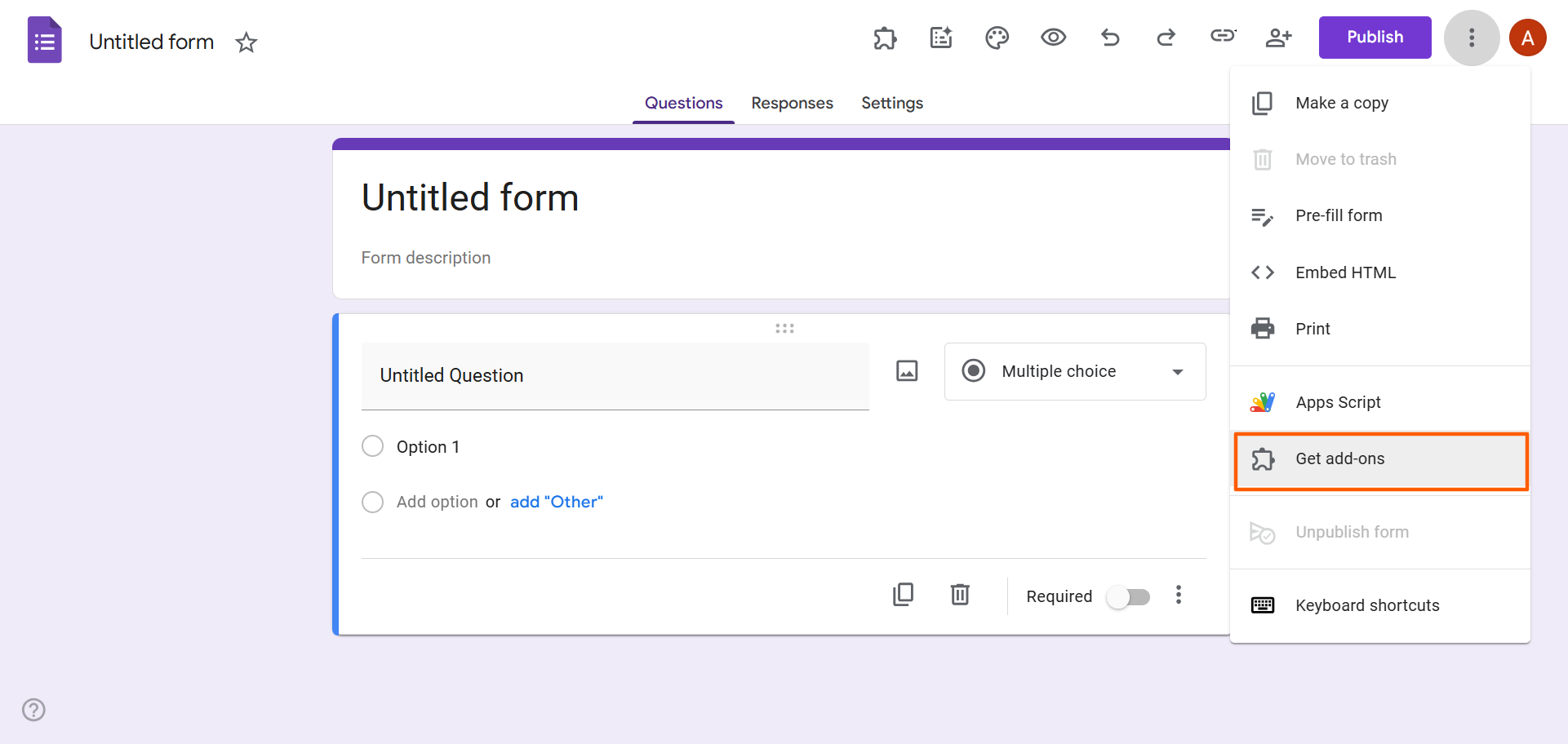 Google Forms Form Editor Blank Form