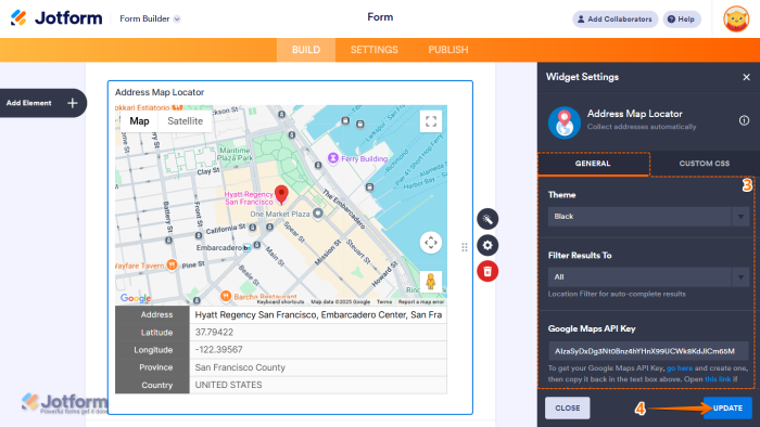 How to Add and Set up the Address Map Locator Widget on Your Form