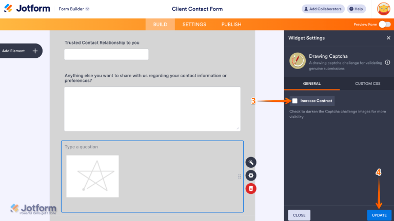 How to Add and Set Up the Drawing Captcha Widget on Your Form