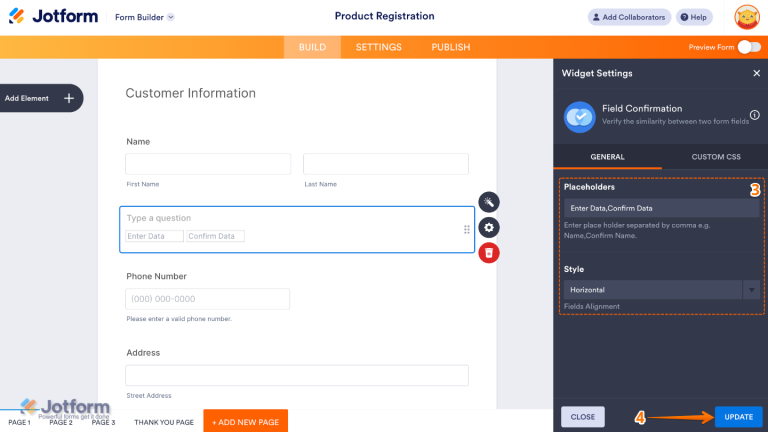 How to Add and Set Up the Field Confirmation Widget on Your Form