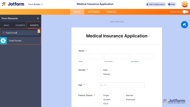 Form M Format How to Add and Set Up the Fixed Format Widget on Your Form