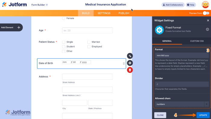 How to Add and Set Up the Fixed Format Widget on Your Form