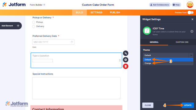 How to Add and Set Up the iOS7 Time Widget on Your Form