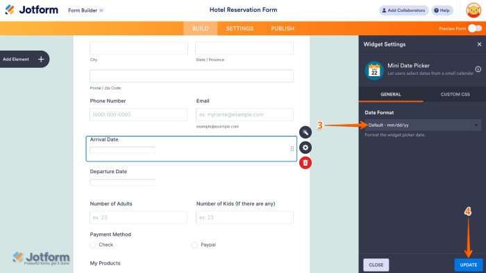 How to Add and Set Up the Mini Date Picker Widget on Your Form