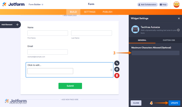 How to Add and Set up the TextArea Autosize Widget on Your Form