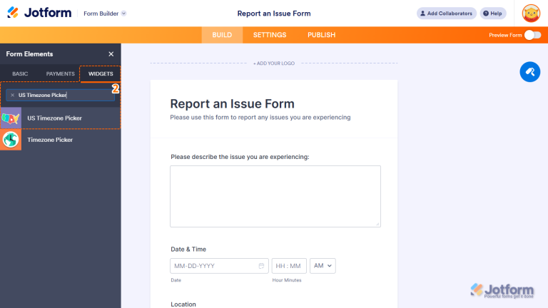 How to Add the US Timezone Picker Widget to Your Form
