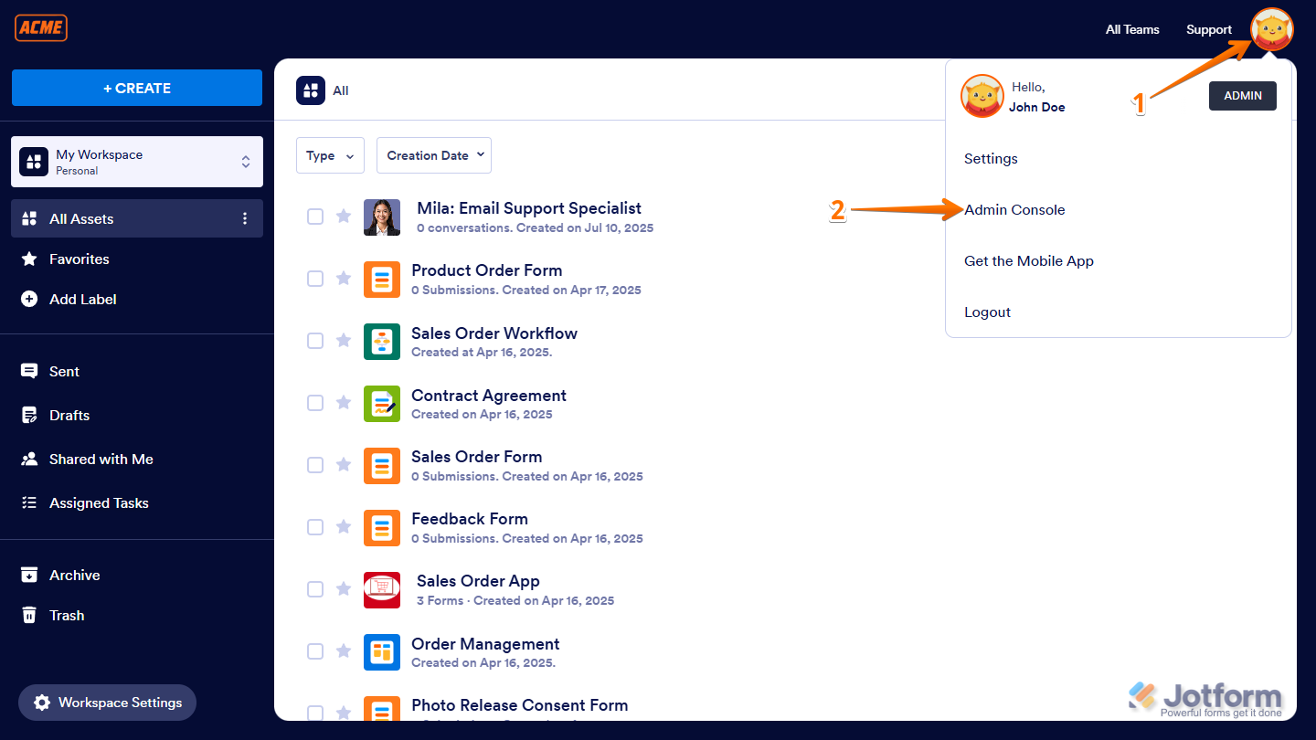 كيفية إنشاء مستخدم جديد أو مسؤول في خطة Jotform للمؤسسات والأعمال Image-5