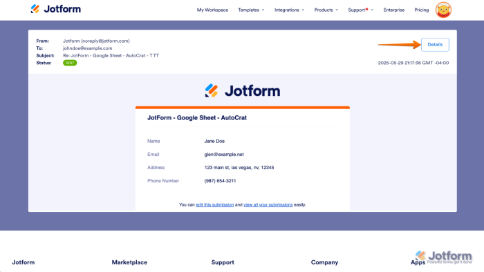 كيفية عرض سجلات البريد الإلكتروني لنموذجك Image-6