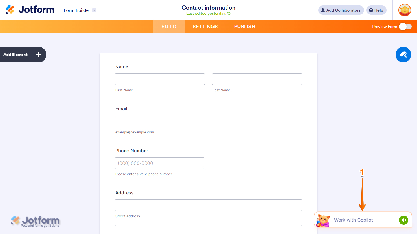 Jotform AI in Form Builder