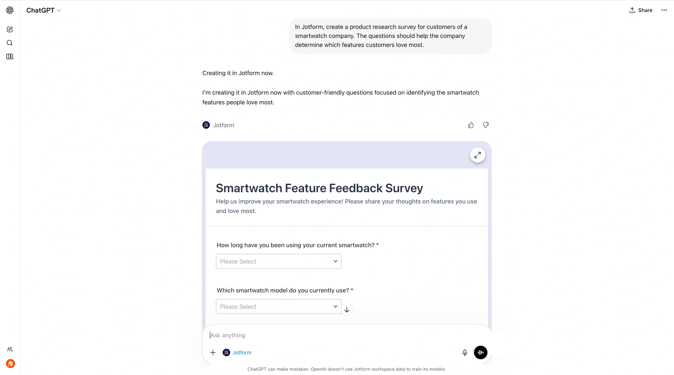 How to create a survey in Google Forms using ChatGPT Image-1