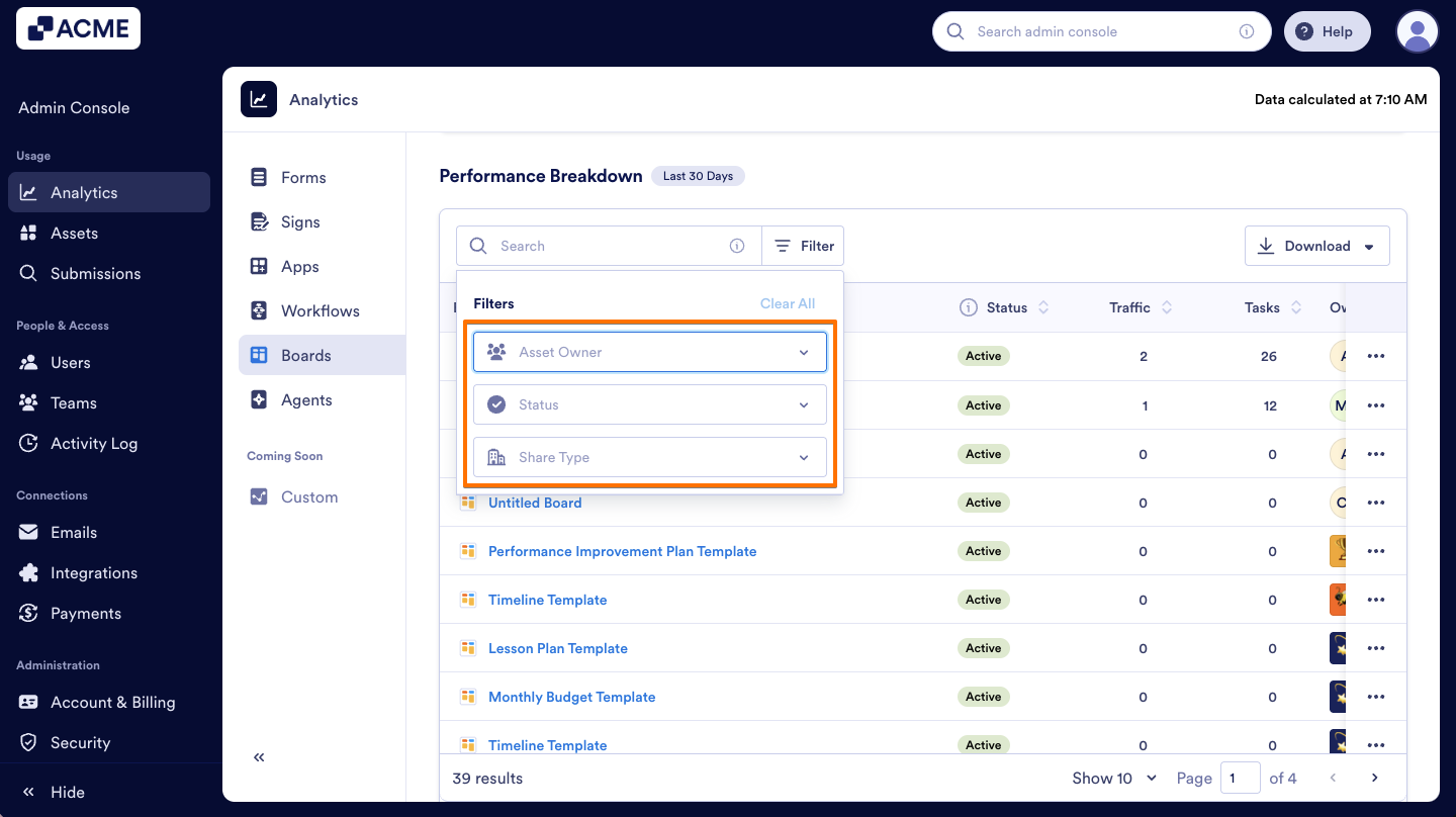How to Analyze Boards Usage in your Organization from the Admin Console Image-11