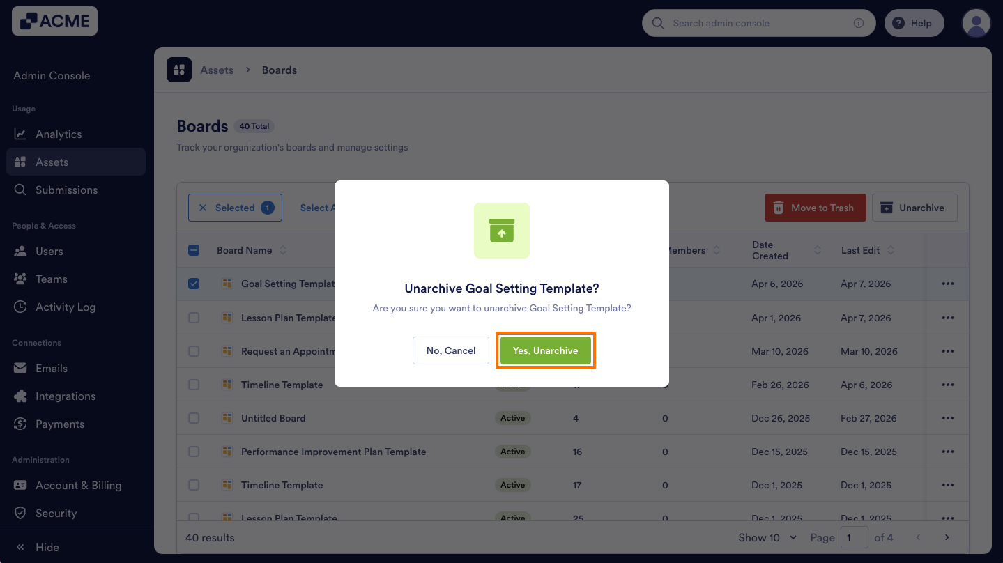 How to Archive or Unarchive Boards in Your Organization from the Admin Console Image-10