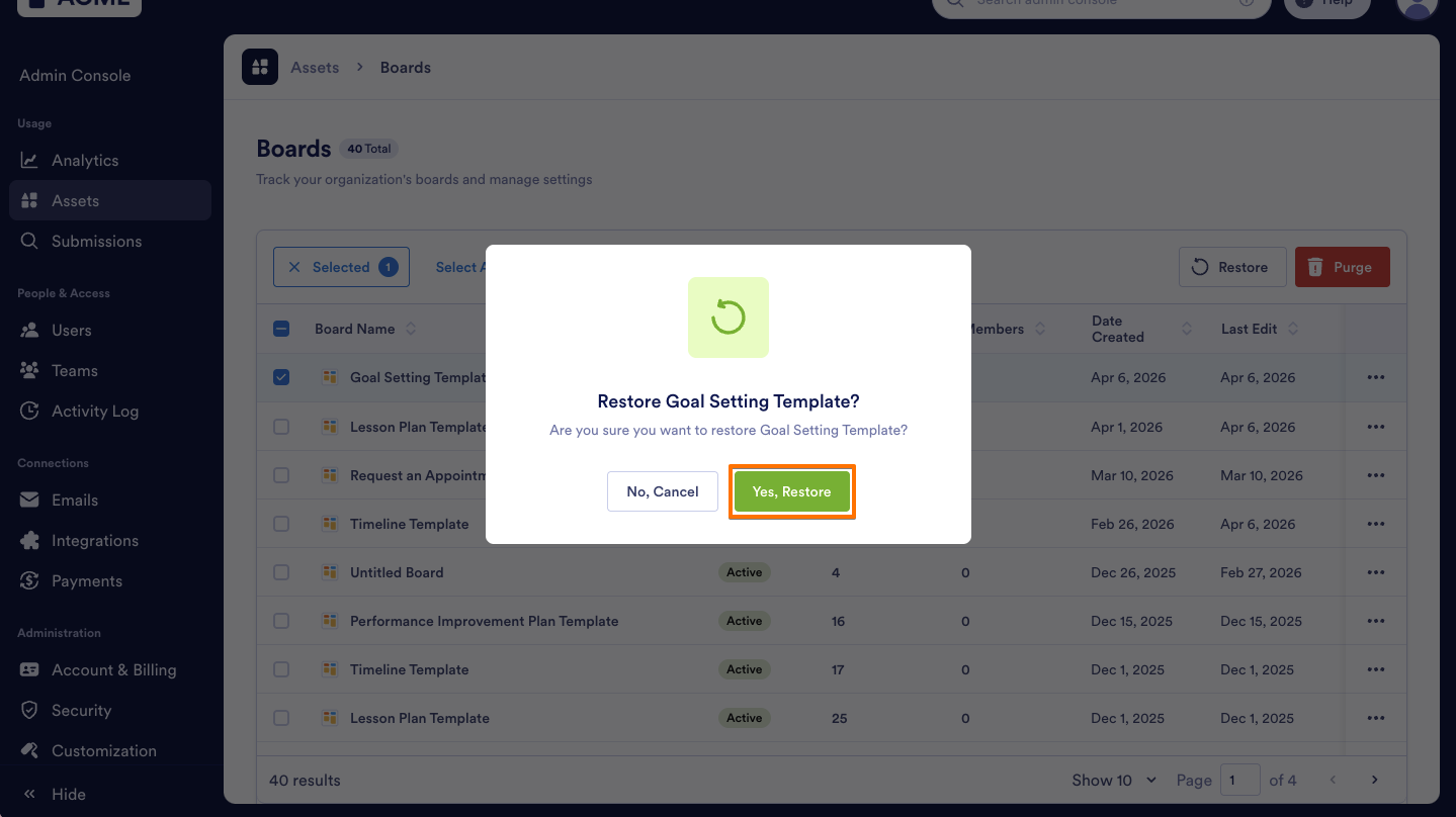 How to Trash or Restore Boards in Your Organization from the Admin Console Image-11